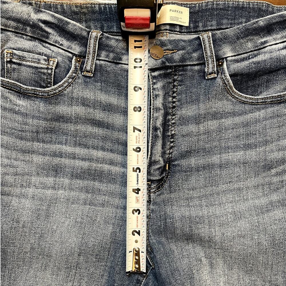 BKE Parker High Rise Crop Jeans Womens 30x28 Raw Hem Straight Denim Buckle - Picture 8 of 9